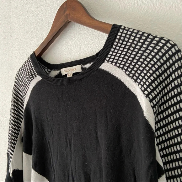 Slouchy Sweater Retro Batwing Relaxed Long Sleeve High Slit Side M/L Cotton - Picture 5 of 11